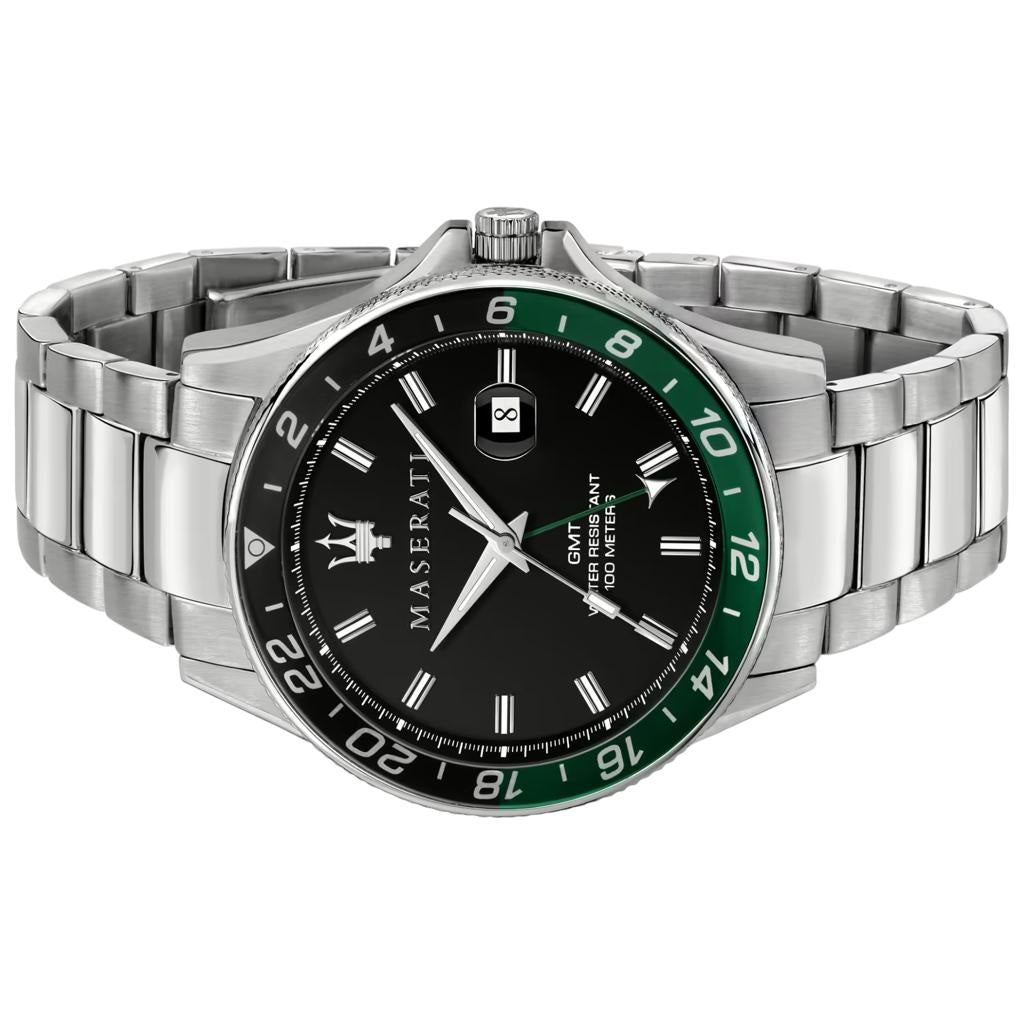 Maserati SFIDA Chronograph Black Dial Silver Steel Strap Watch For Men - R8853140005 Buy Now By Maserati