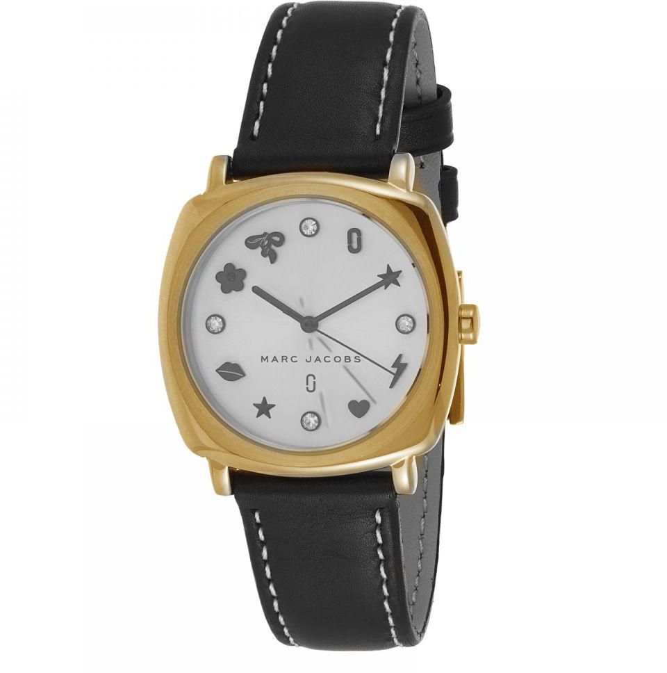 Marc Jacobs Mandy White Dial Black Leather Strap Watch for Women - MJ1564 Buy Now By Marc Jacobs
