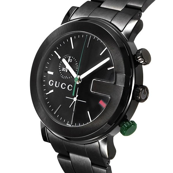 Gucci G Chrono Black Dial Black Steel Strap Watch For Men - YA101331 Buy Now By Gucci