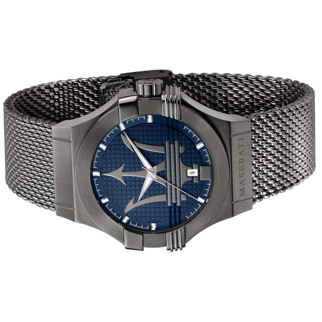 Maserati Potenza Quartz Blue Dial Grey Mesh Bracelet Watch For Men - R8853108005 Buy Now By Maserati