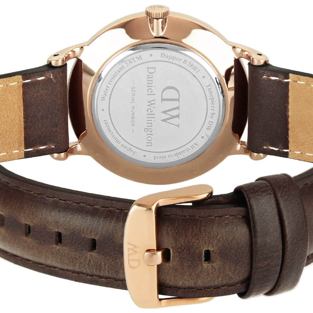 Daniel Wellington Dapper Bristol White Dial Brown Leather Strap Watch For Men - DW00100086 Buy Now By Daniel Wellington