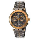 Versace Aion Chronograph Black Dial Grey Steel Strap Watch for Men - VBR050017 Buy Now By Versace