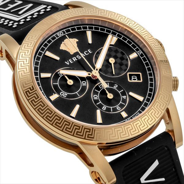 Versace Sports Tech Chronograph Black Dial Black Rubber Strap Watch for Men - VELT00119 Buy Now By Versace