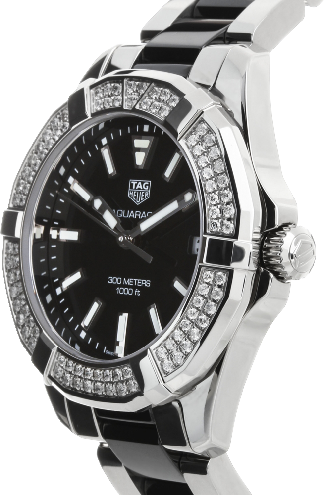 Tag Heuer Aquaracer Quartz Diamonds Black Dial Two Tone Steel Strap Watch for Men - WAY131E.BA0913 Buy Now By Tag Heuer