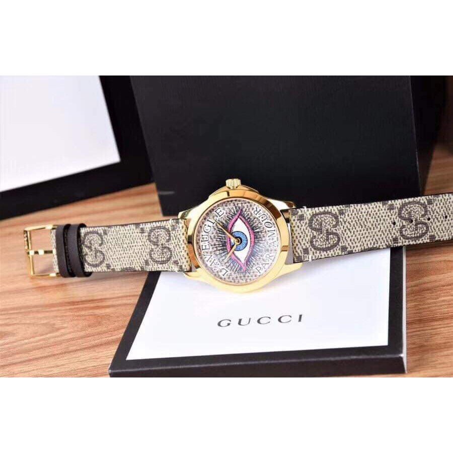 Gucci G Timeless Eye Beige Dial Beige Leather Strap Watch For Men - YA1264022 Buy Now By Gucci