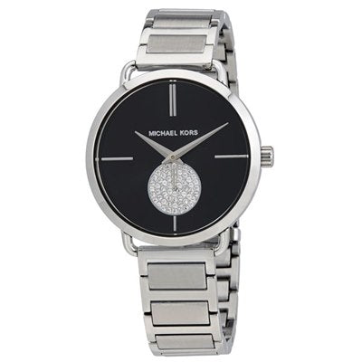 Michael Kors Portia Black Dial Silver Steel Strap Watch for Women - MK3638 Buy Now By Michael Kors