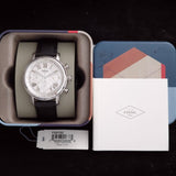 Fossil Buchanan Chronograph Silver Dial Black Leather Strap Watch for Men - FS5102 Buy Now By Fossil