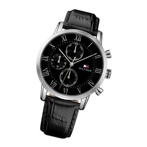 Tommy Hilfiger Kane Quartz Black Dial Black Leather Strap Watch for Men - 1791401 Buy Now By Tommy Hilfiger