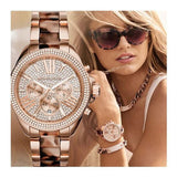 Michael Kors Wren Diamonds Rose Gold Dial Two Tone Steel Strap Watch for Women - MK6159 Buy Now By Michael Kors