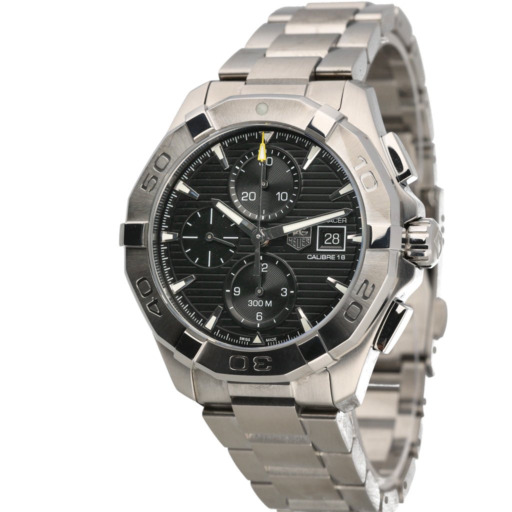 Tag Heuer Aquaracer Automatic Chronograph Black Dial Silver Steel Strap Watch for Men - CAY2110.BA0927 Buy Now By Tag Heuer