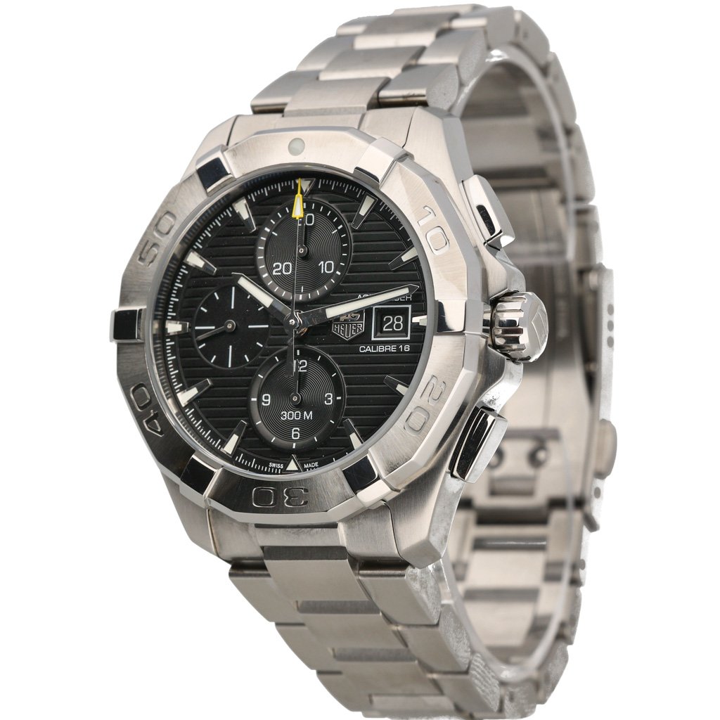 Tag Heuer Aquaracer Automatic Chronograph Black Dial Silver Steel Strap Watch for Men - CAY2110.BA0927 Buy Now By Tag Heuer