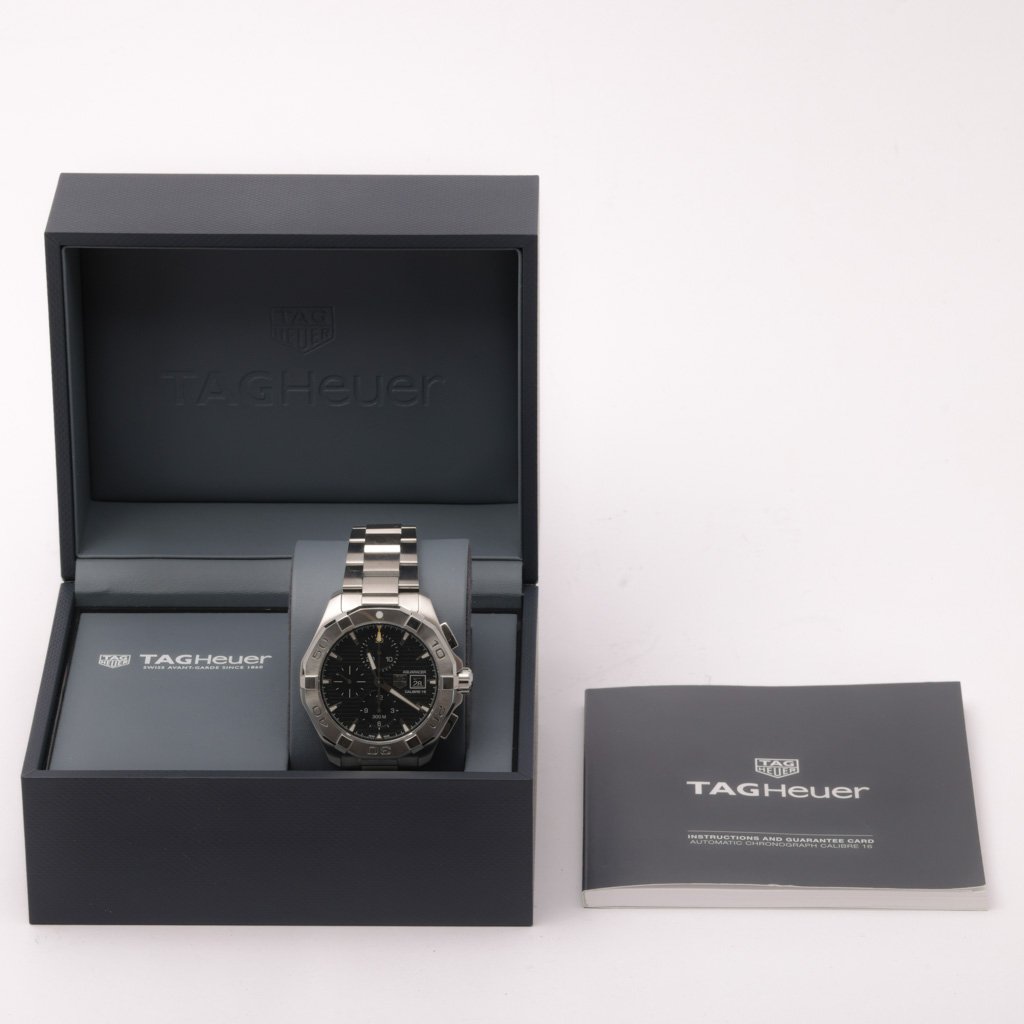 Tag Heuer Aquaracer Automatic Chronograph Black Dial Silver Steel Strap Watch for Men - CAY2110.BA0927 Buy Now By Tag Heuer