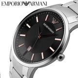 Emporio Armani Renato Quartz Black Dial Silver Steel Strap Watch For Men - AR11179 Buy Now By Emporio Armani