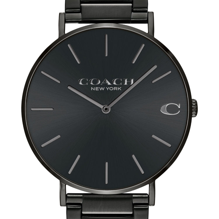 Coach Charles Black Dial Black Steel Strap Watch for Men - 14602431 Buy Now By Coach