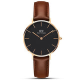Daniel Wellington Classic Petite Bristol Black Dial Brown Leather Strap Watch For Women - DW00100165 Buy Now By Daniel Wellington