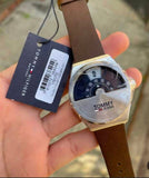 Tommy Hilfiger Monogram Pop Quartz Silver Dial Brown Leather Strap Watch For Men - 1791772 Buy Now By Tommy Hilfiger