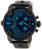 Diesel Little Daddy Black Dial Black Leather Strap Watch For Men - DZ7334 Buy Now By Diesel