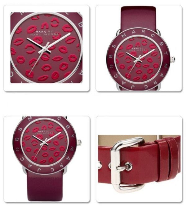 Marc Jacobs Amy Red Dial Burgundy Leather Strap Watch for Women - MBM1162 Buy Now By Marc Jacobs