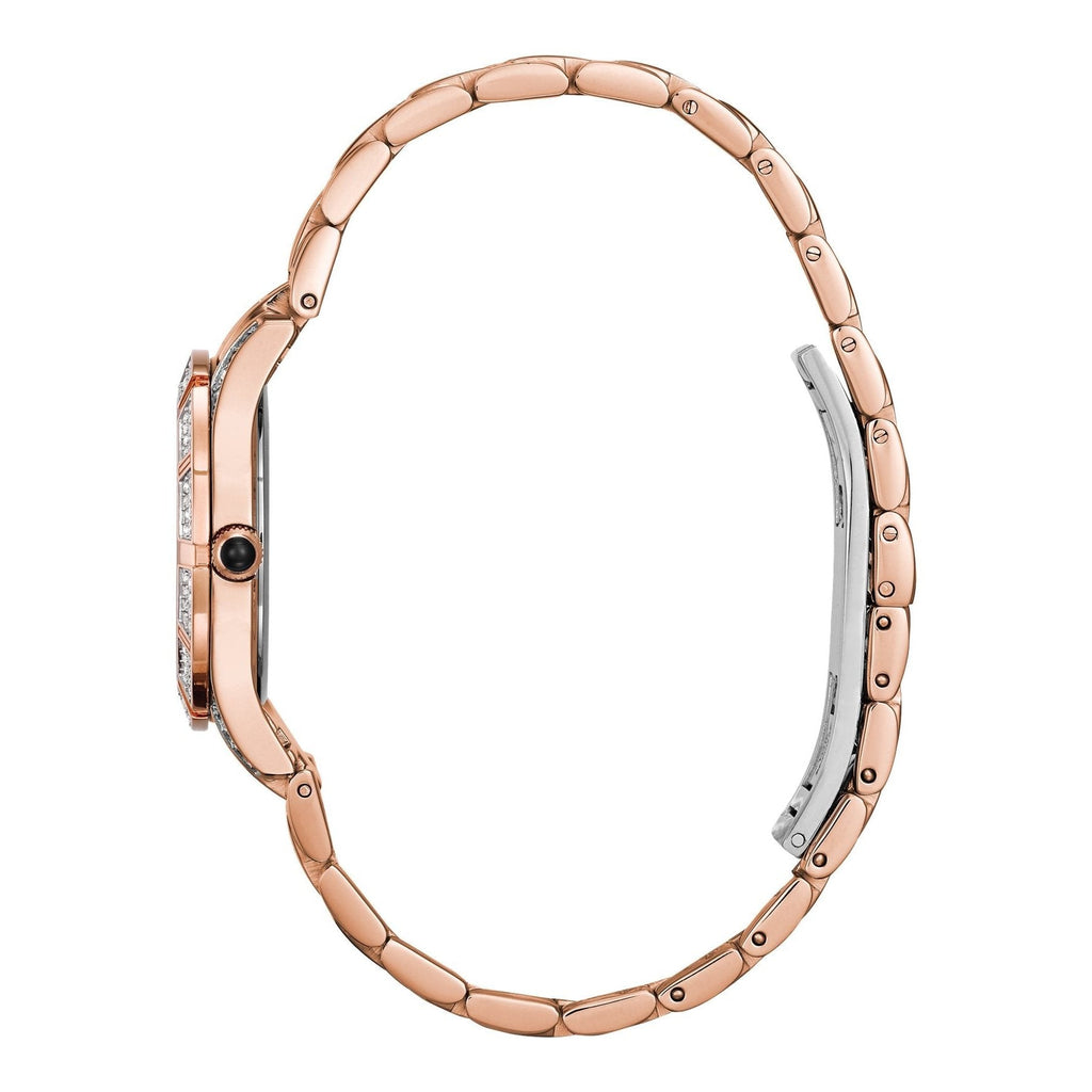Bulova Crystal Mother of Pearl Dial Rose Gold Steel Strap Watch for Women - 98L197 Buy Now By Bulova