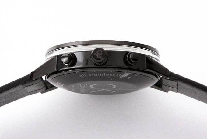 Calvin Klein Post Minimal Chronograph Black Dial Black Leather Strap Watch for Men - K7627401 Buy Now By Calvin Klein