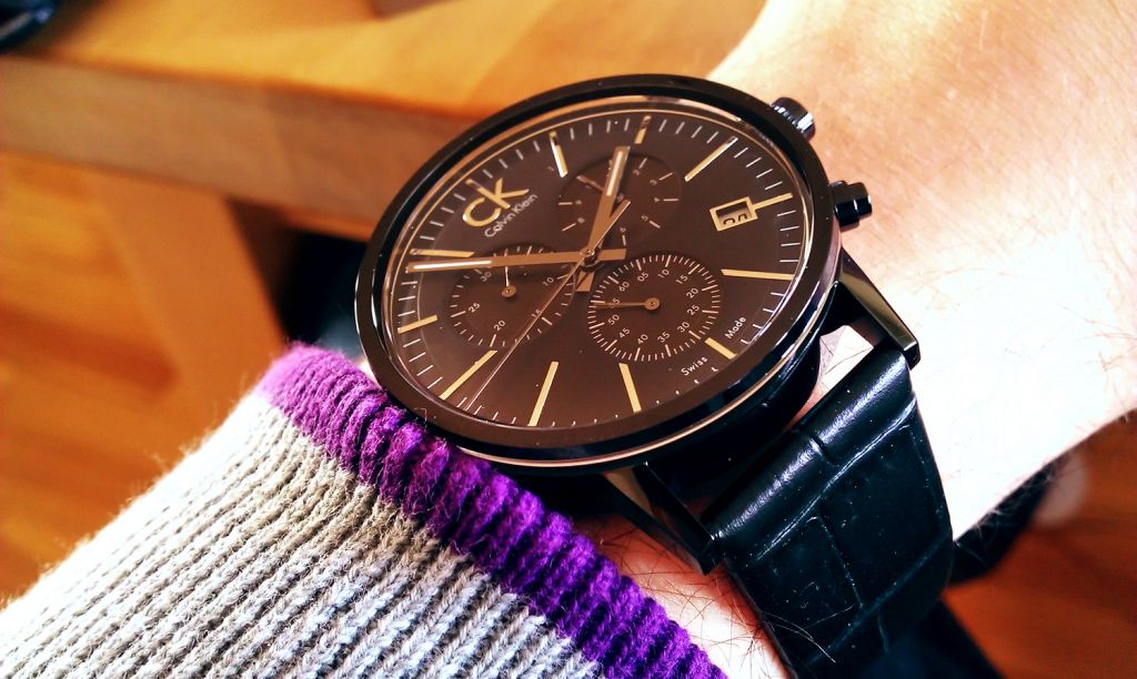 Calvin Klein Post Minimal Chronograph Black Dial Black Leather Strap Watch for Men - K7627401 Buy Now By Calvin Klein