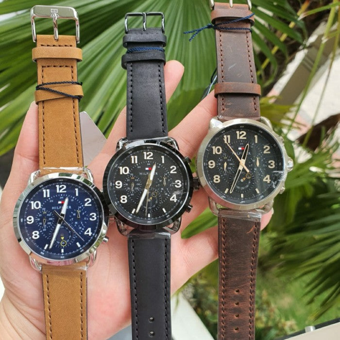 Tommy Hilfiger Briggs Black Dial Black Leather Strap Watch for Men - 1791426 Buy Now By Tommy Hilfiger