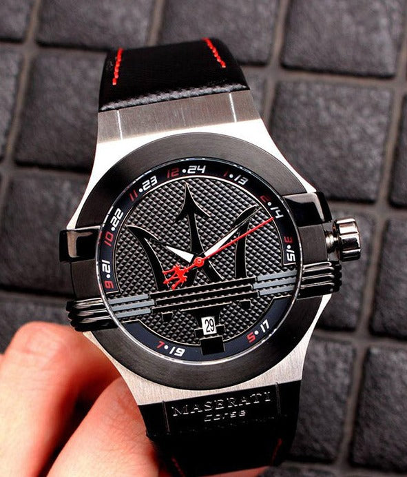 Maserati Potenza Black Dial Black Leather Strap Watch For Men - R8851108001 Buy Now By Maserati