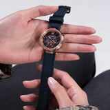 Guess Solistice Diamonds Roe Gold Dial Black Rubber Strap Watch for Women - GW0484L2 Buy Now By Guess