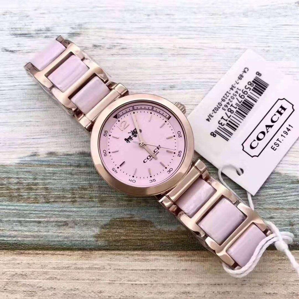 Coach Tristent Purple Dial Two Tone Steel Strap Watch for Women - 14502461 Buy Now By Coach