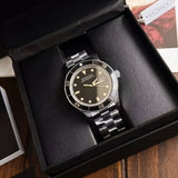 Movado Heritage Calendoplan Black Dial Silver Steel Strap Watch For Men - 3650095 Buy Now By Movado