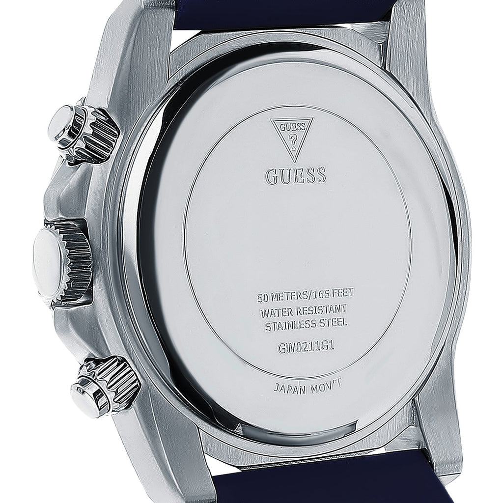 Guess Commander Blue Dial Blue Rubber Strap Watch for Men - GW0211G1 Buy Now By Guess