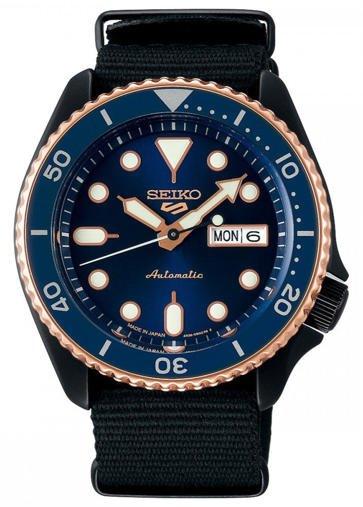 Seiko 5 Sports Automatic Blue Dial Black NATO Strap Watch for Men - SBSA098 Buy Now By Seiko