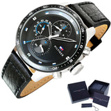 Tommy Hilfiger Trent Chronograph Quartz Black Dial Black Leather Strap Watch For Men - 1791810 Buy Now By Tommy Hilfiger