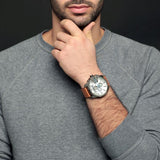 Diesel Mega Chief Chronograph White Dial Brown Leather Strap Watch For Men - DZ4280 Buy Now By Diesel