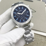 Fossil Bannon Multifunction Blue Dial Silver Steel Strap Watch for Men - BQ2503 Buy Now By Fossil