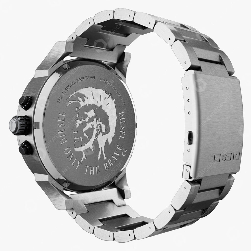 Diesel Mr. Daddy Chronograph Silver Dial Silver Steel Strap Watch For Men - DZ7421 Buy Now By Diesel