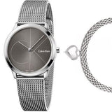 Calvin Klein Minimal Black Dial Silver Mesh Bracelet Watch for Women - K3M22123 Buy Now By Calvin Klein