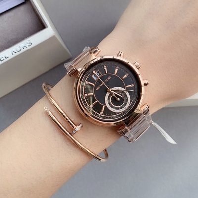 Michael Kors Sawyer Rose Gold Dial Rose Gold Steel Strap Watch for Women - MK6226 Buy Now By Michael Kors