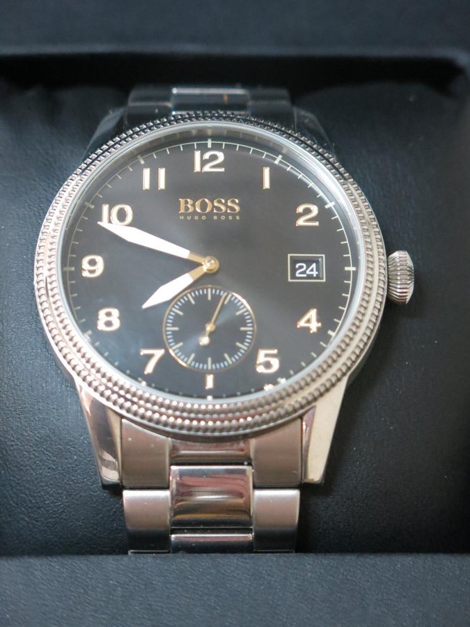 Hugo Boss Legacy Black Dial Silver Steel Strap Watch for Men - 1513671 Buy Now By Hugo Boss