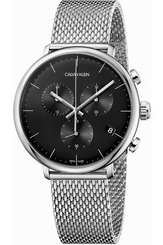 Calvin Klein High Noon Chronograph Black Dial Silver Mesh Bracelet Watch for Men - K8M27121 Buy Now By Calvin Klein