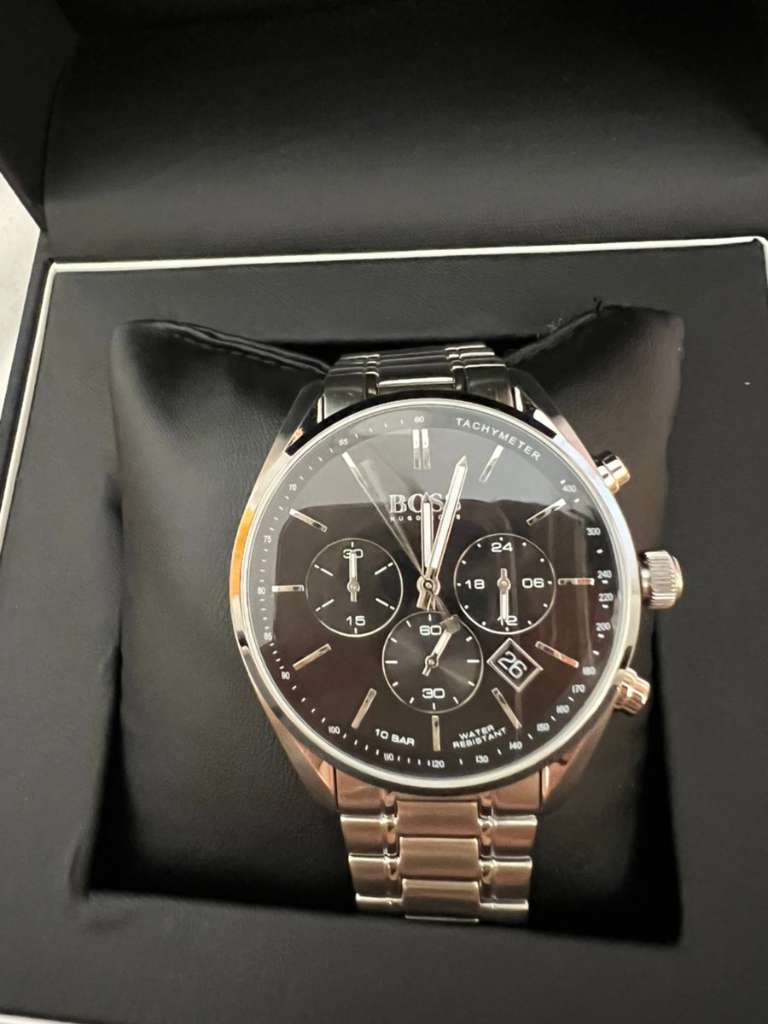 Hugo Boss Champion Black Dial Silver Steel Strap Watch for Men - 1513871 Buy Now By Hugo Boss