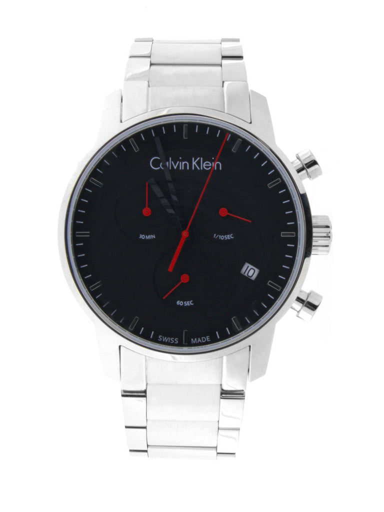 Calvin Klein City Chronograph Black Dial Silver Steel Strap Watch for Men - K2G27141 Buy Now By Calvin Klein