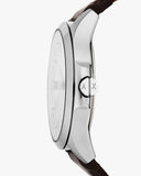 Armani Exchange Whitman Silver Dial Brown Leather Strap Watch For Men - AX2100 Buy Now By Armani Exchange