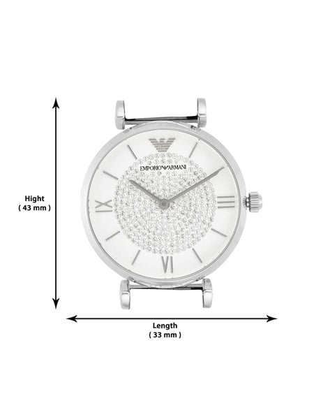 Emporio Armani Gianni T Bar White Crystal Pave Dial Silver Stainless Steel Strap Watch For Women - AR1925 Buy Now By Emporio Armani