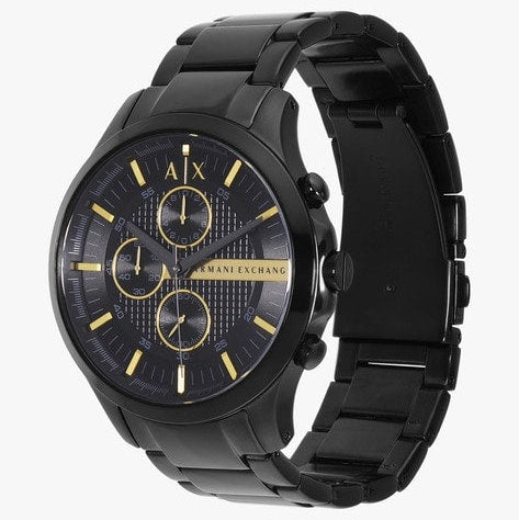 Armani Exchange Hampton Chronograph Black Dial Black Steel Strap Watch For Men - AX2164 Buy Now By Armani Exchange