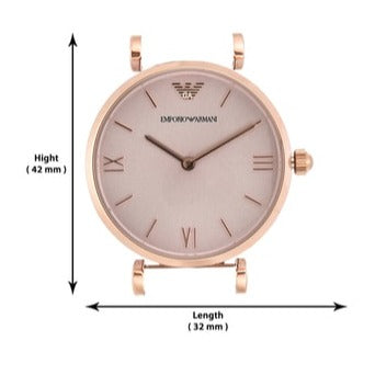 Emporio Armani Classic Quartz Pink Dial Brown Leather Strap Watch For Women - AR1911 Buy Now By Emporio Armani