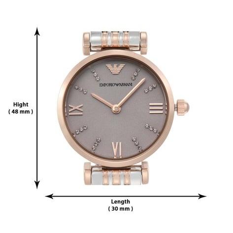 Emporio Armani Gianni T Bar Pink Dial Two Tone Steel Strap Watch For Women - AR11223 Buy Now By Emporio Armani