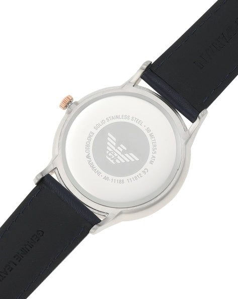 Emporio Armani Renato Analog Blue Dial Blue Leather Strap Watch For Men - AR11188 Buy Now By Emporio Armani