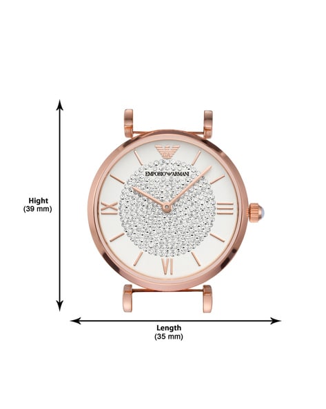Emporio Armani T-Bar Gianni Crystal Pave Dial Rose Gold Steel Strap Watch For Women - AR11244 Buy Now By Emporio Armani