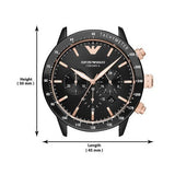 Emporio Armani Mario Ceramic Chronograph Black Dial Black Steel Strap Watch For Men - AR70002 Buy Now By Emporio Armani